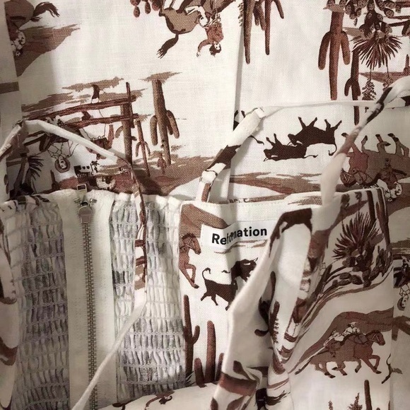 Reformation Roarke Linen Dress in Sonora *NEW* - Picture 6 of 7